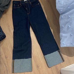 NWOT Zara folded up wide leg jeans